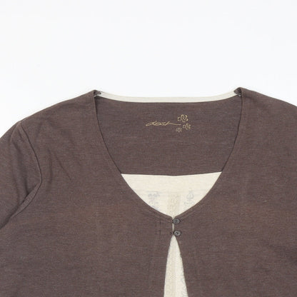Womens UK Size 12 DASH Brown Basic Blouse