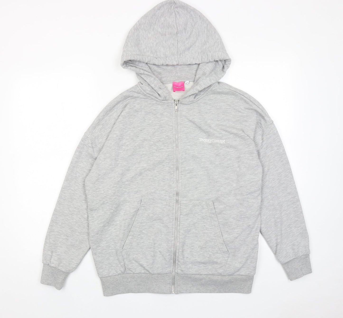 The Jogg Concept Womens Grey Cotton Full Zip Hoodie Size S Zip