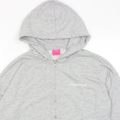 The Jogg Concept Womens Grey Cotton Full Zip Hoodie Size S Zip