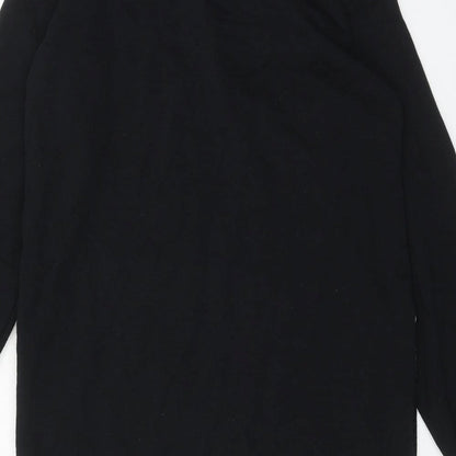 Bershka Womens Black Cotton Jumper Dress Size XS Round Neck Pullover