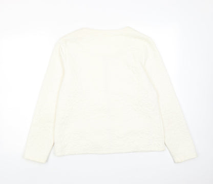 Simply Womens Ivory Jacket Size L Zip - Textured