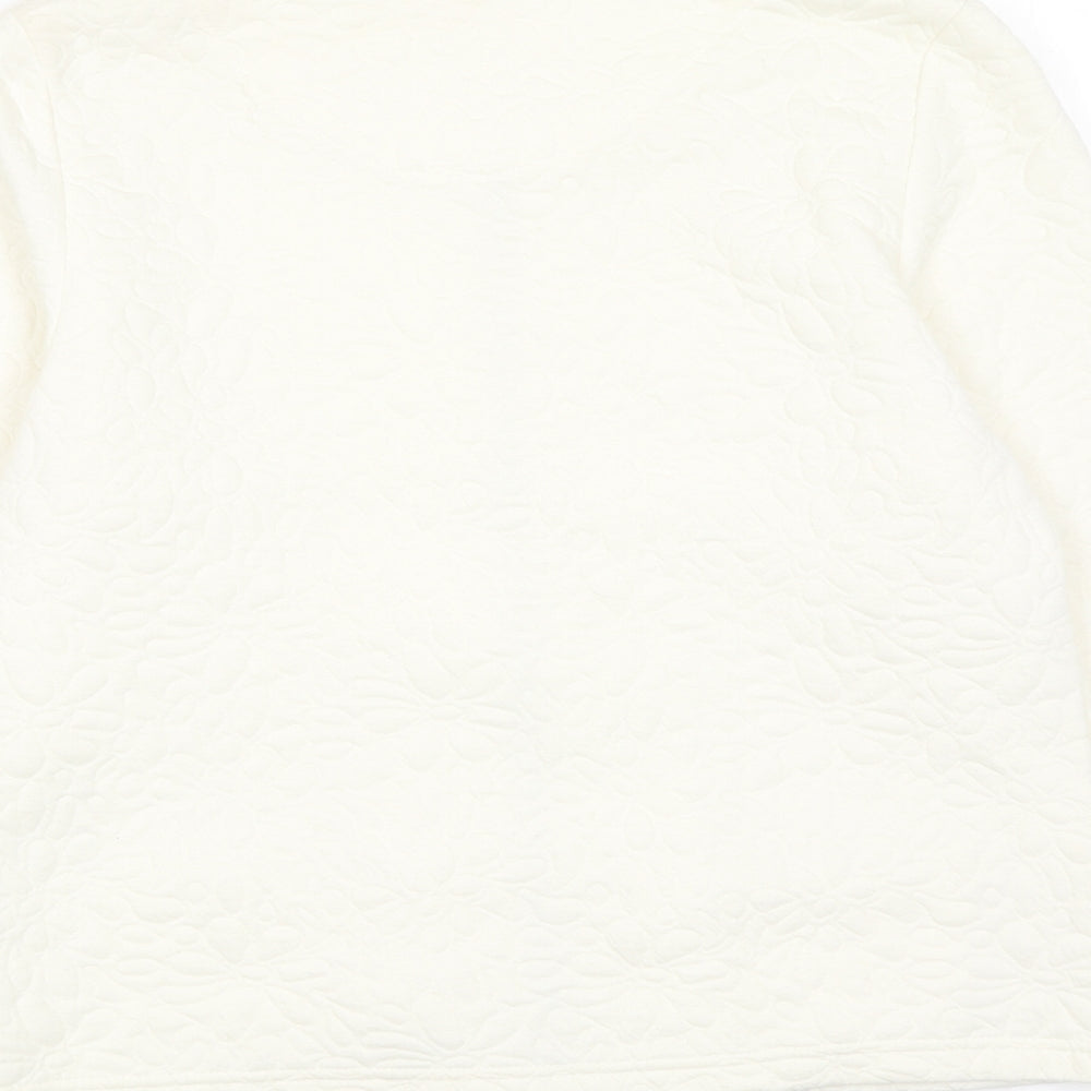Simply Womens Ivory Jacket Size L Zip - Textured
