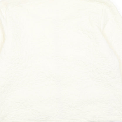 Simply Womens Ivory Jacket Size L Zip - Textured