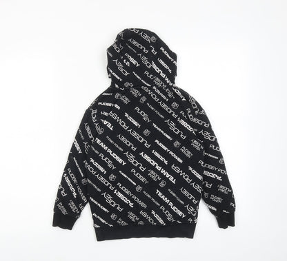 Pudsey Boys Black Geometric Cotton Pullover Hoodie Size 5-6 Years Pullover - Team Pudsey