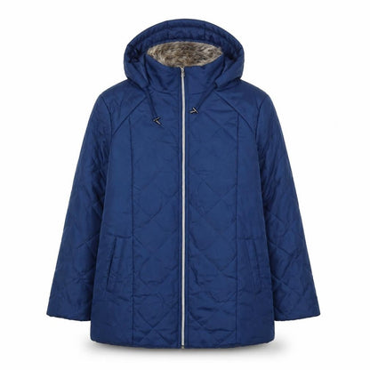 Womens UK Size M Anne De Lancay Blue Quilted Coat