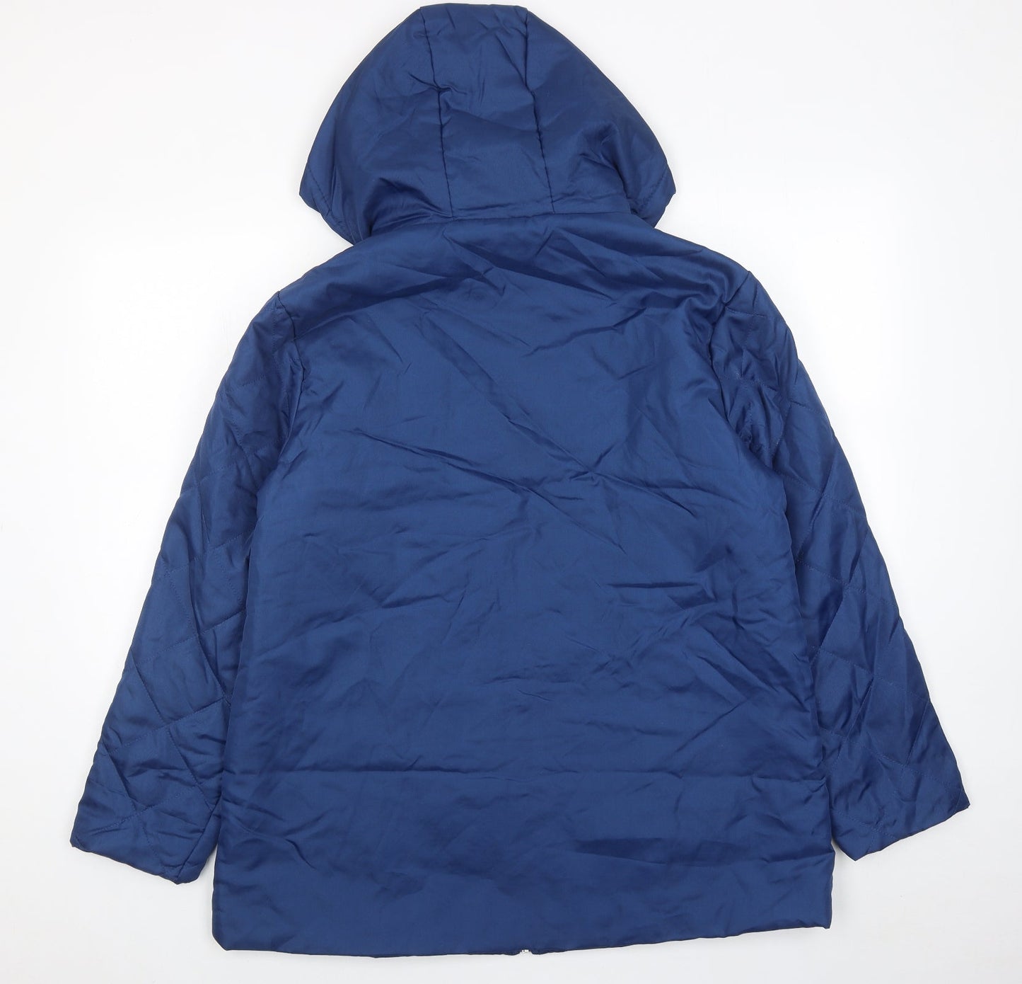 Womens UK Size M Anne De Lancay Blue Quilted Coat
