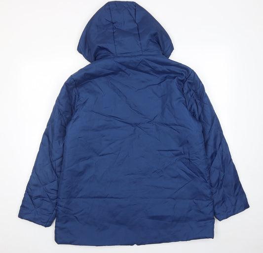 Womens UK Size M Anne De Lancay Blue Quilted Coat
