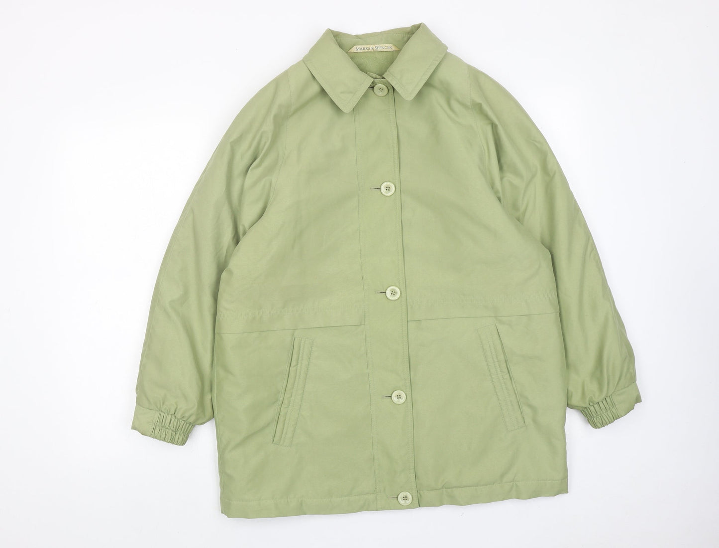 Womens UK Size 10 Marks and Spencer Green Overcoat