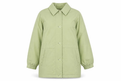 Marks & Spencer Womens Green Overcoat Coat Size 10 Button