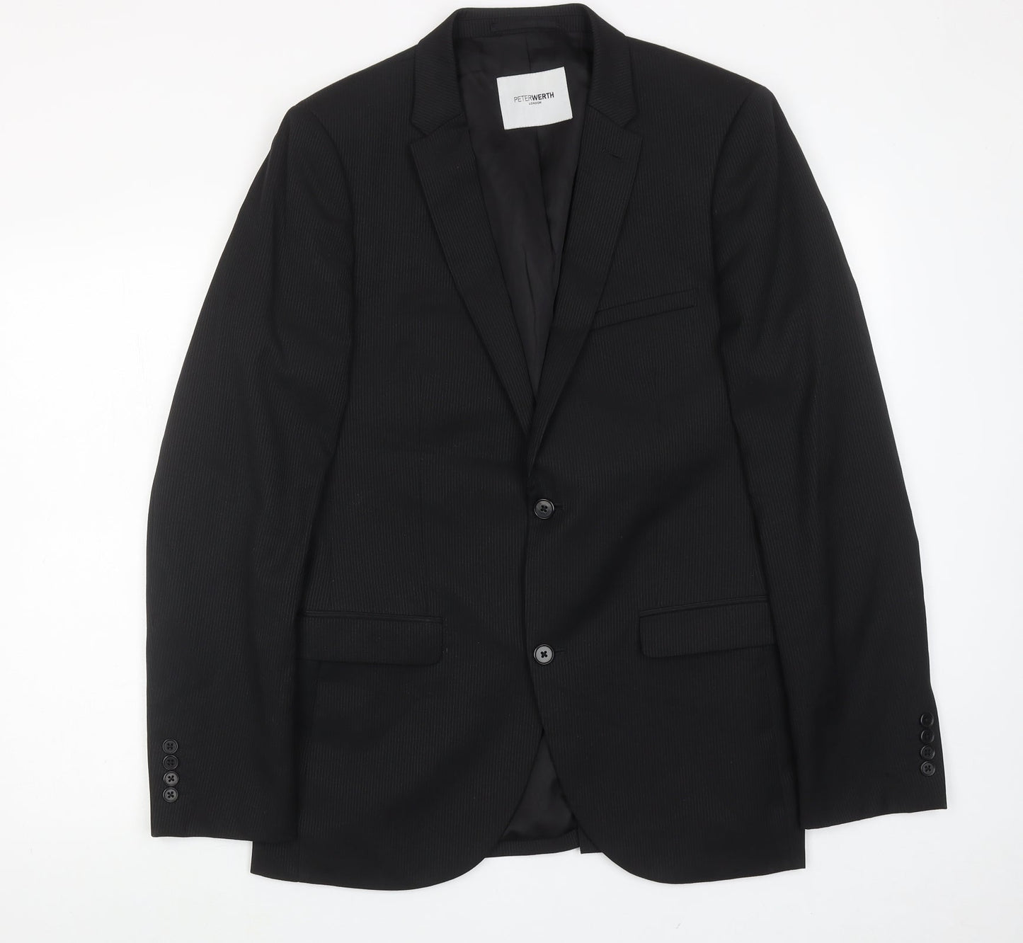 Mens UK Size 40 Peter Werth Regular Black Suit Jacket