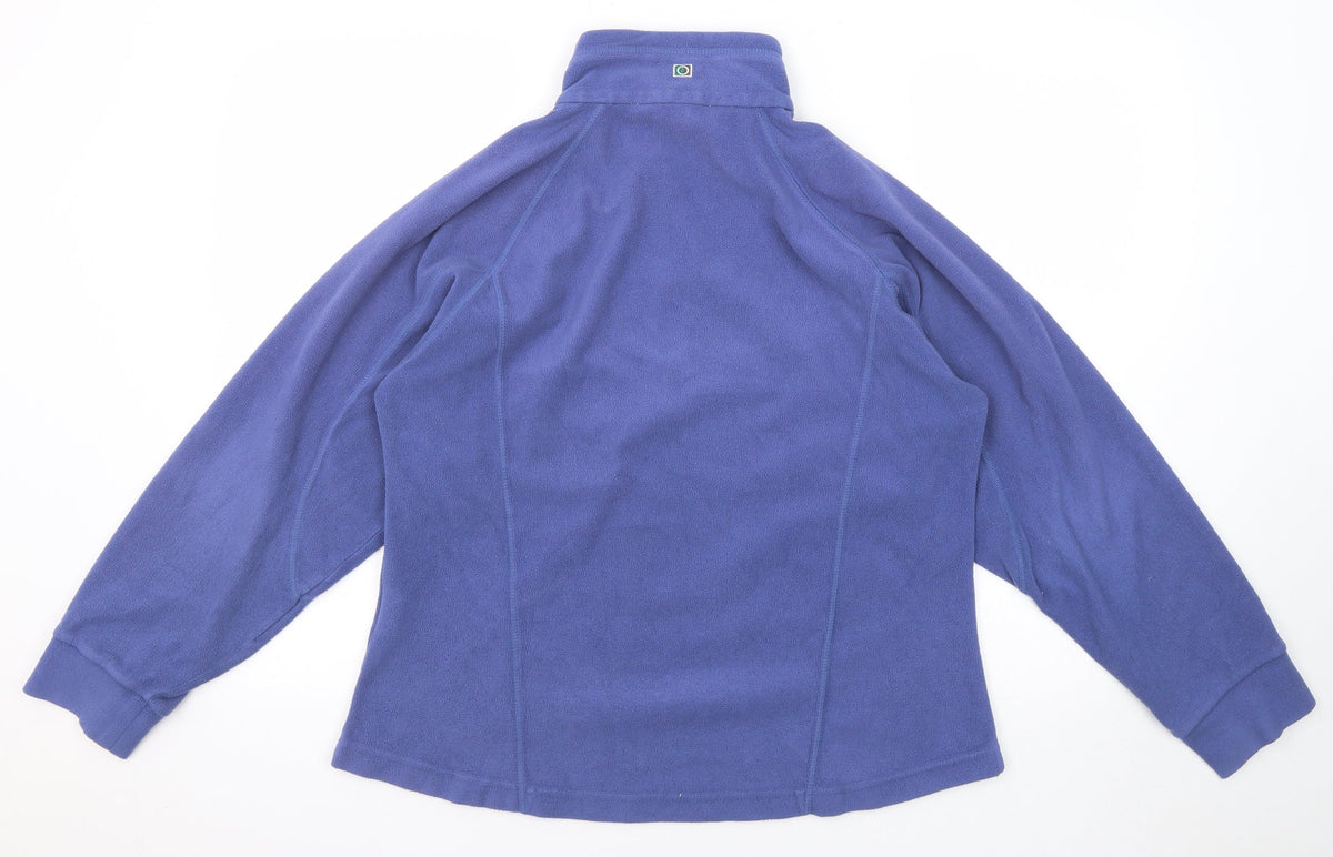 Outdoor Scene Womens Blue Polyester Pullover Sweatshirt Size 12 Zip - Size 12-14