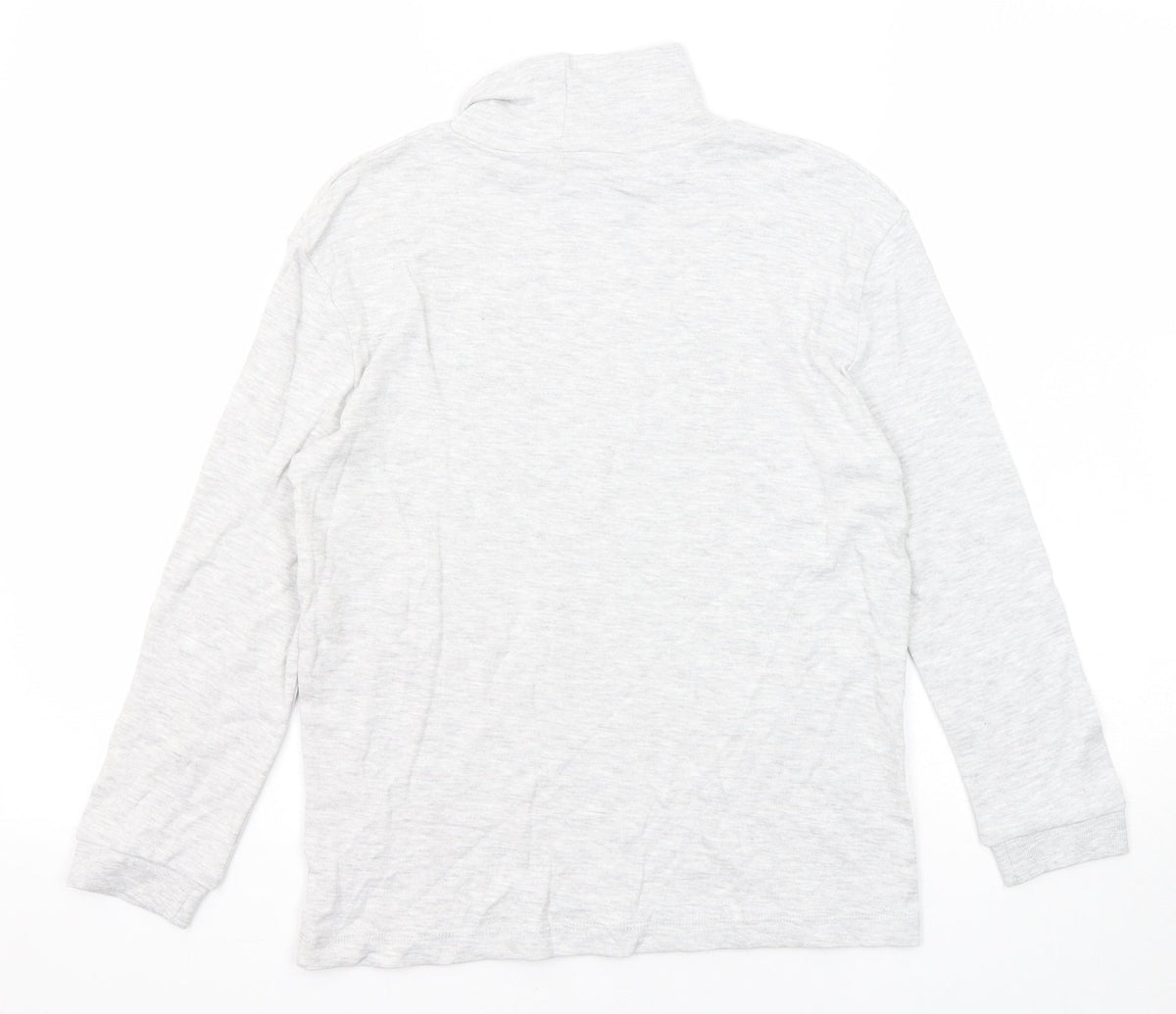 Marks & Spencer Boys Grey Polyester Basic T-Shirt Size 9-10 Years High Neck Pullover