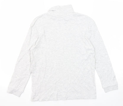 Marks & Spencer Boys Grey Polyester Basic T-Shirt Size 9-10 Years High Neck Pullover