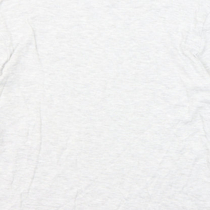Marks & Spencer Boys Grey Polyester Basic T-Shirt Size 9-10 Years High Neck Pullover