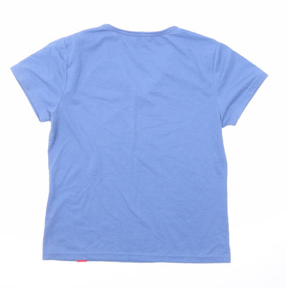 Amoretti Womens Blue Polyester Basic T-Shirt Size S V-Neck - Size S-M