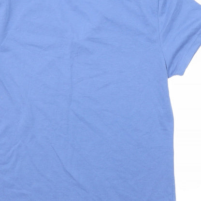 Amoretti Womens Blue Polyester Basic T-Shirt Size S V-Neck - Size S-M