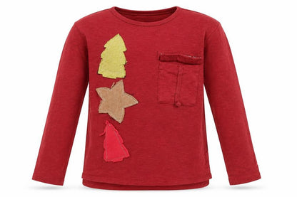 Front view of Zara girls’ red cotton basic t-shirt, size 8, years round neck pullover