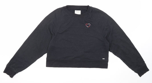 Hollister Womens Black Polyester Pullover Sweatshirt Size S Pullover