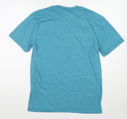 Womens UK Size M Gildan Blue Basic T-Shirt