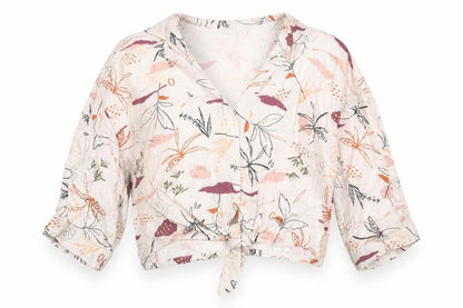 Womens UK Size S Pull&Bear Ivory Cropped Button-Up