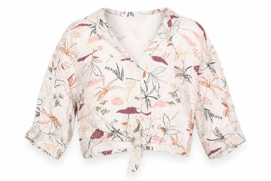 Womens UK Size S Pull&Bear Ivory Cropped Button-Up