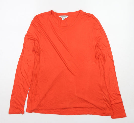 Autograph Womens Red Viscose Basic T-Shirt Size 12 Round Neck