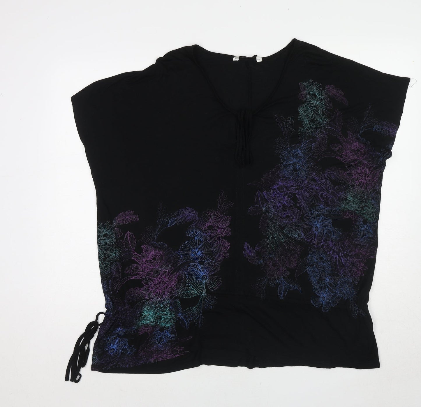 Womens UK Size 14 New Look Black Basic Blouse