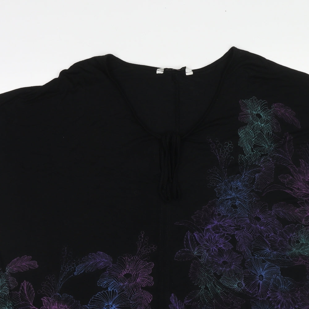 Womens UK Size 14 New Look Black Basic Blouse