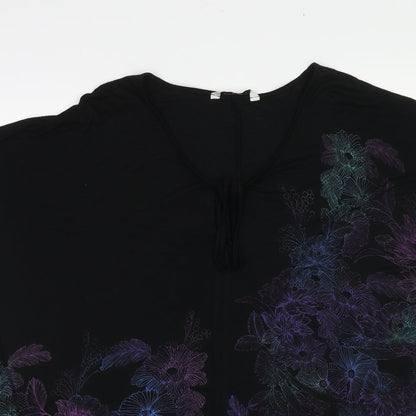 Womens UK Size 14 New Look Black Basic Blouse