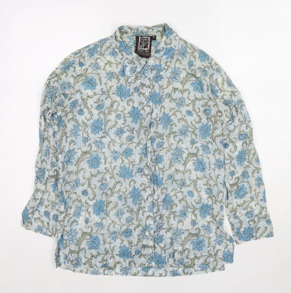 Womens UK Size M People Tree Blue Basic Button-Up