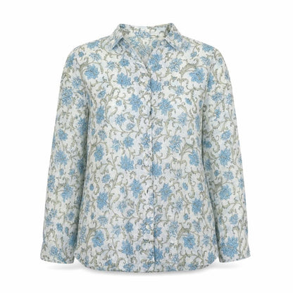 Womens UK Size M People Tree Blue Basic Button-Up