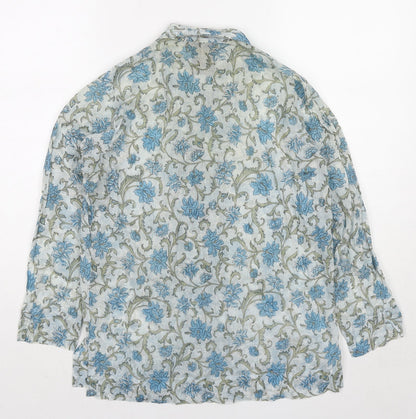 Womens UK Size M People Tree Blue Basic Button-Up