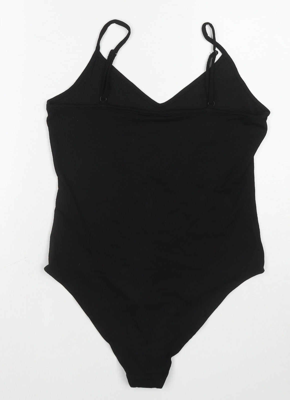 H&M Womens Black Modal Bodysuit One-Piece Size M Snap