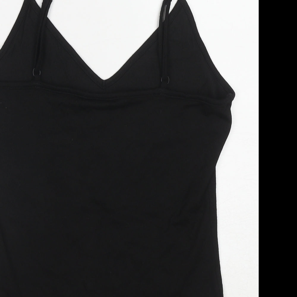 H&M Womens Black Modal Bodysuit One-Piece Size M Snap