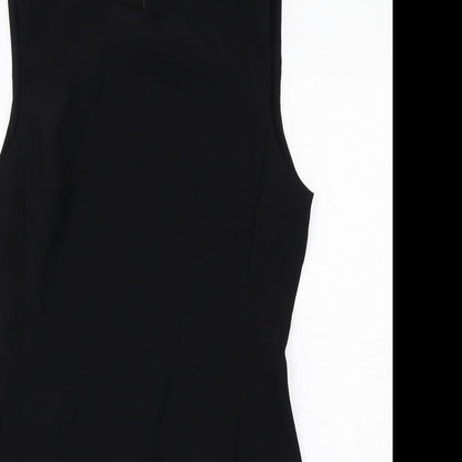 Zara Womens Black Polyester Shift Size M Round Neck Zip