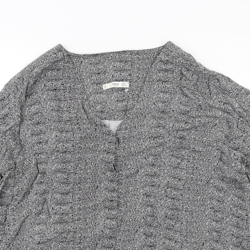 Womens UK Size S Mango Black Basic Blouse