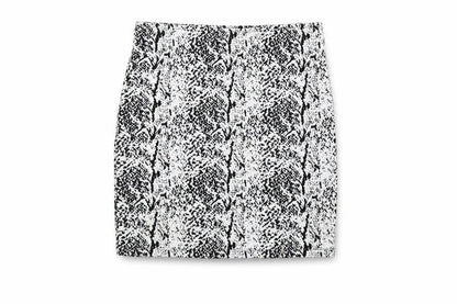 H&M Womens White Animal Print Polyester Straight & Pencil Skirt Size S - Snakeskin pattern