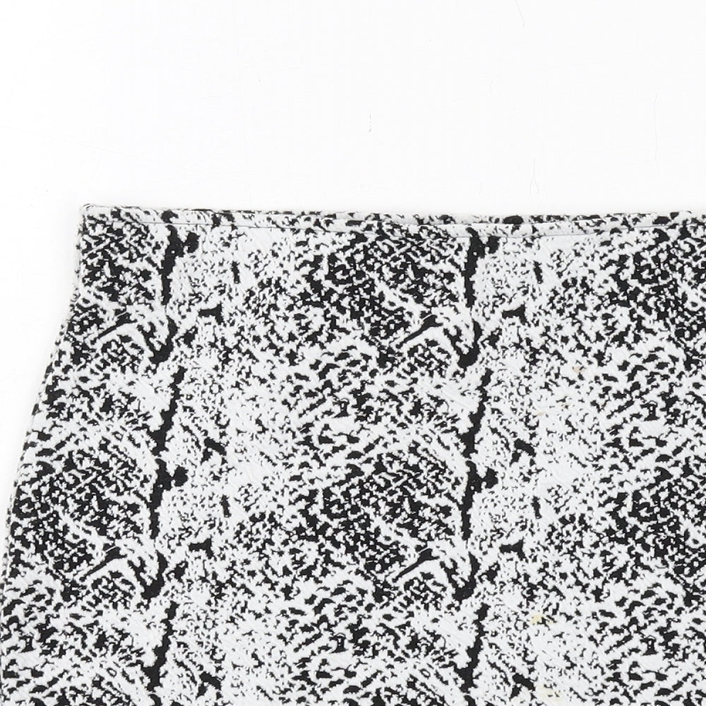 H&M Womens White Animal Print Polyester Straight & Pencil Skirt Size S - Snakeskin pattern