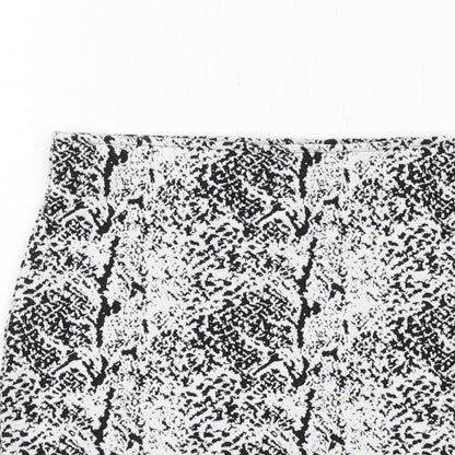 H&M Womens White Animal Print Polyester Straight & Pencil Skirt Size S - Snakeskin pattern