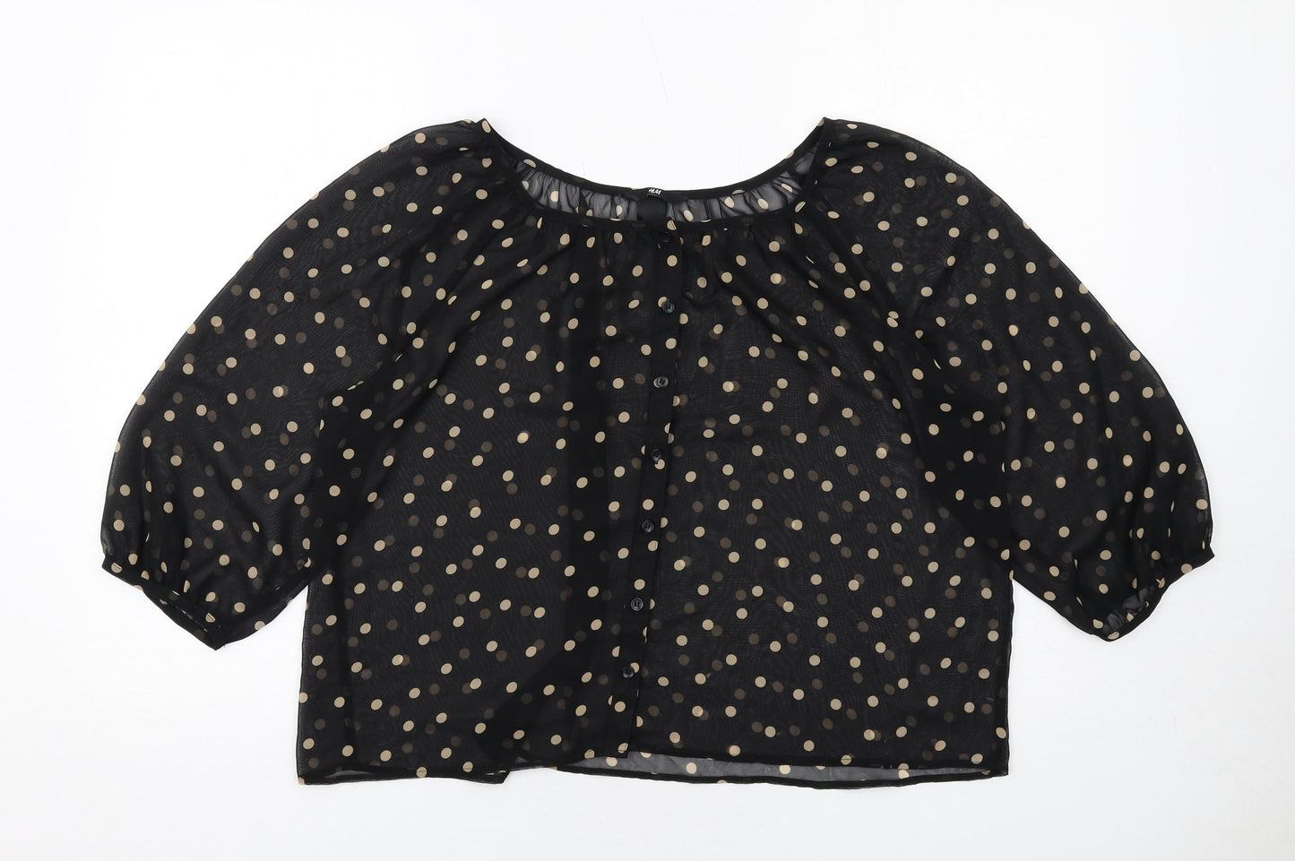 Womens UK Size 6 H&M Black Basic Blouse