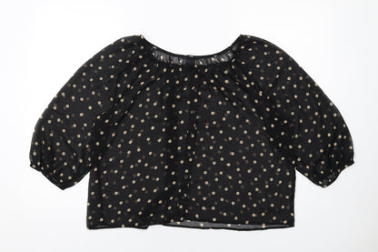 Womens UK Size 6 H&M Black Basic Blouse