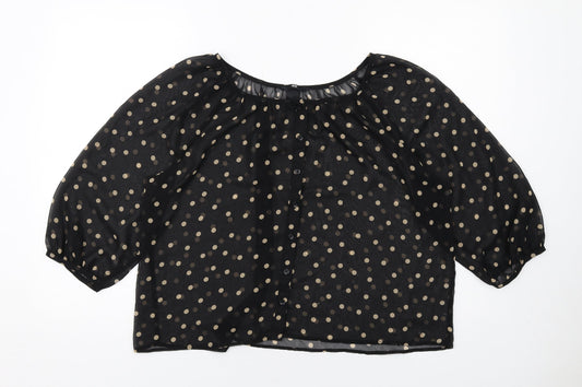 Womens UK Size 6 H&M Black Basic Blouse