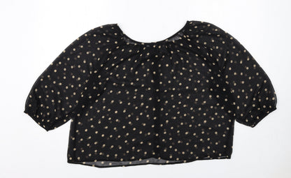 Womens UK Size 6 H&M Black Basic Blouse