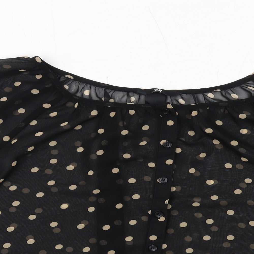 Womens UK Size 6 H&M Black Basic Blouse