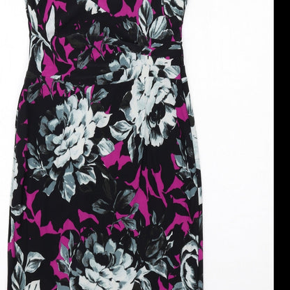Phase Eight Womens Multicoloured Floral Polyester Shift Size 12 V-Neck Zip