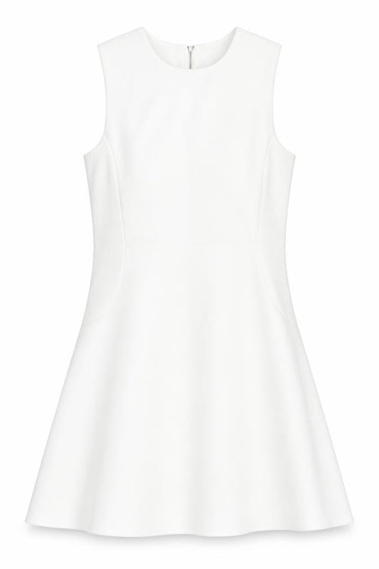Boohoo Womens White Polyester Tank Dress Size 10 Round Neck Zip
