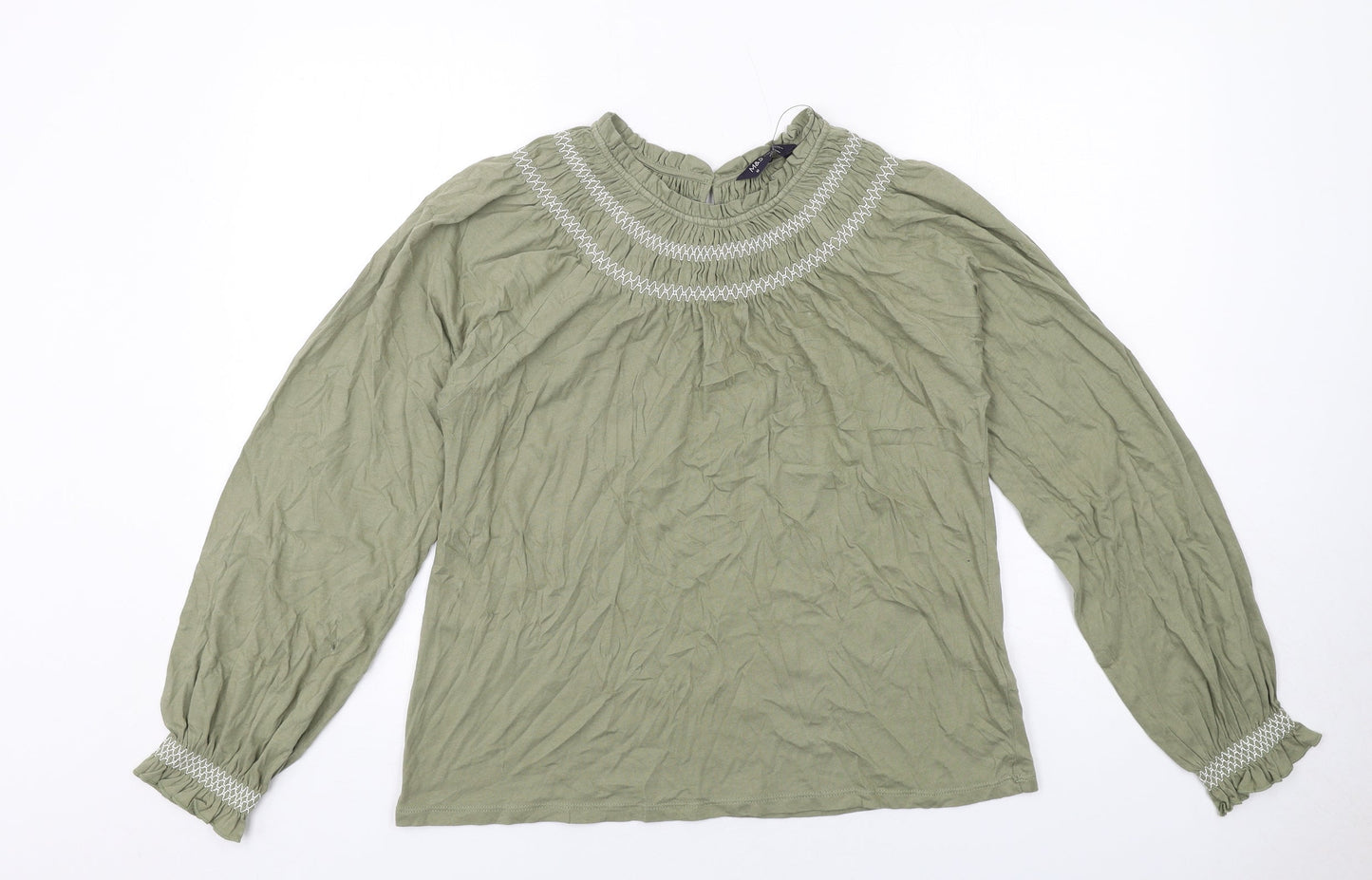 Womens UK Size 10 Marks and Spencer Green Basic Blouse