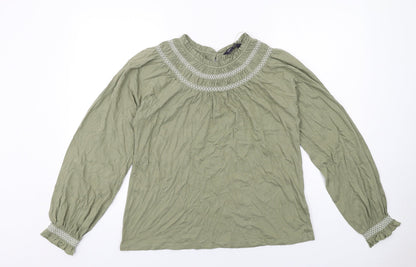 Womens UK Size 10 Marks and Spencer Green Basic Blouse