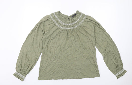 Womens UK Size 10 Marks and Spencer Green Basic Blouse