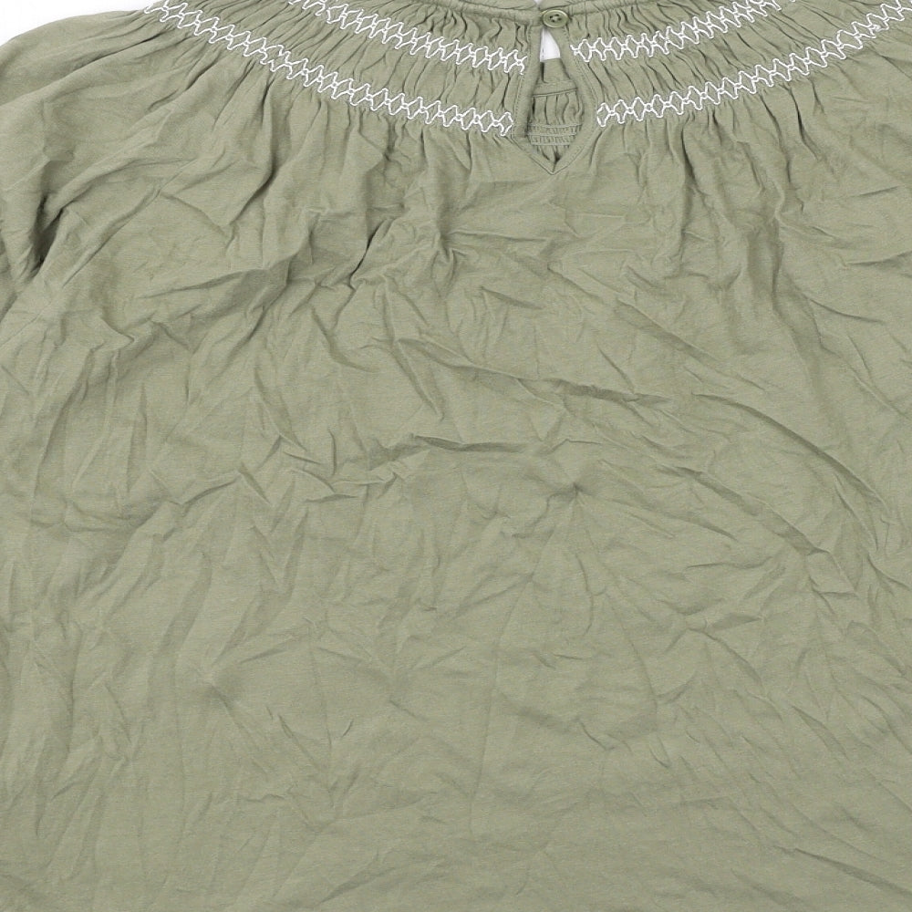 Womens UK Size 10 Marks and Spencer Green Basic Blouse